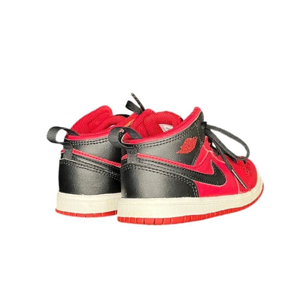 ***SOLD*** Nike Air Jordan 1 Mid TD Basketball Shoes Gym Red Black SIze 9C - Picture 4 of 6
